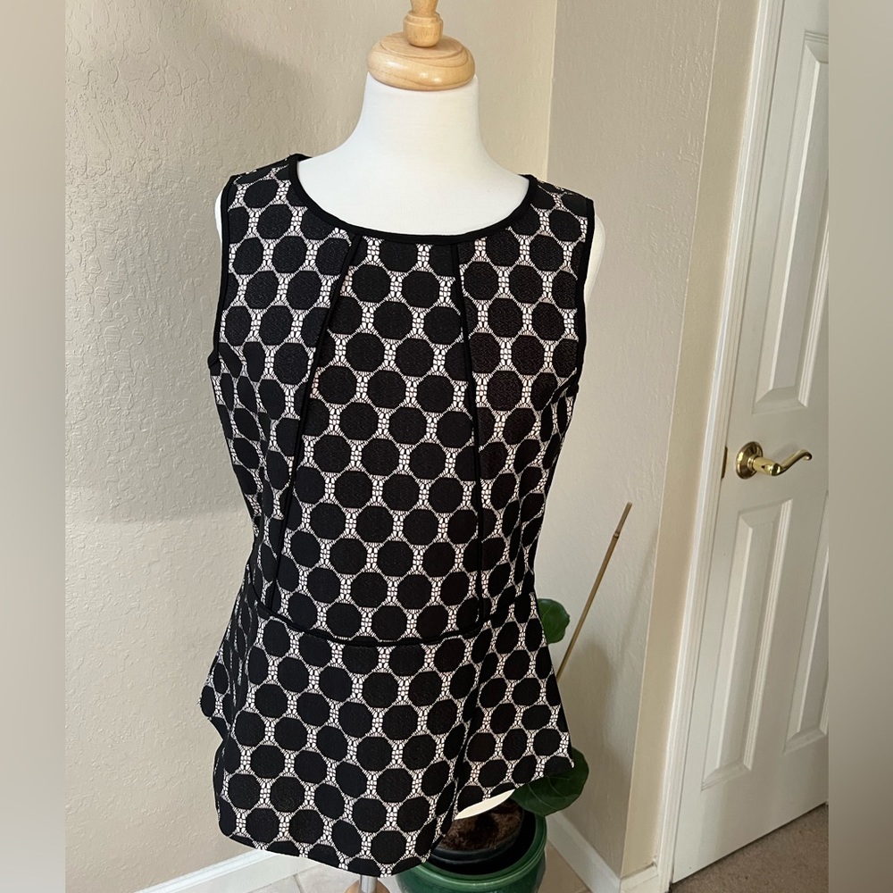 NWT Anthropologie Made in San Francisco lace black sleeveless top L